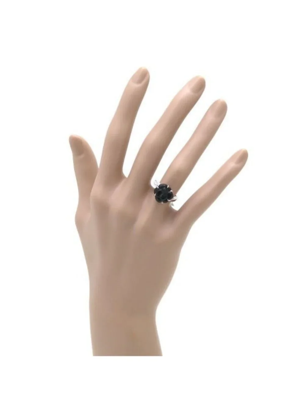 Chanel Camellia Ring Onyx & Diamond 46